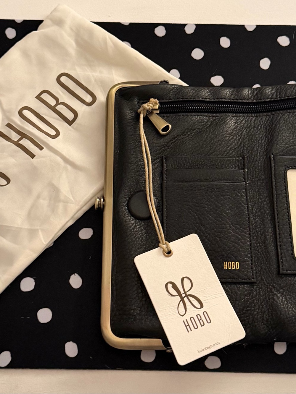 HOBO Rachel Cow Print Wallet Haircalf with Leather Gold Trim NWT - Picture 7 of 8